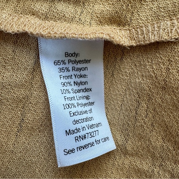 LC Lauren Conrad Mojave Gold Lace Flatter Short Sleeve Tank Top XXL NWT - Picture 5 of 5